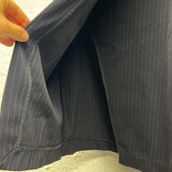 Stella McCartney pin striped wrap wool skirt blue - Picture 4 of 8